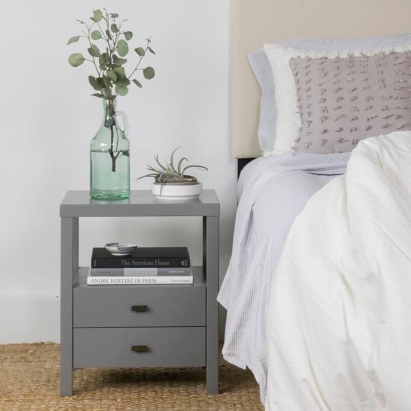 East at Main Painted Acacia Wooden End Table - Grey