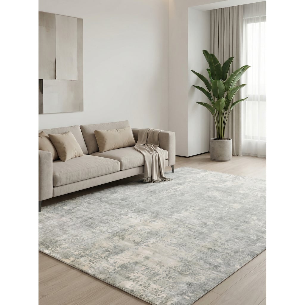 EXQUISITE RUGS Murano Hand-loomed Wool/Bamboo Silk Metallic Area Rug.