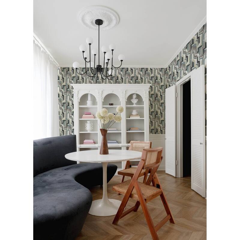 A-Street Prints Tulum Denim Surreal Shapes Wallpaper