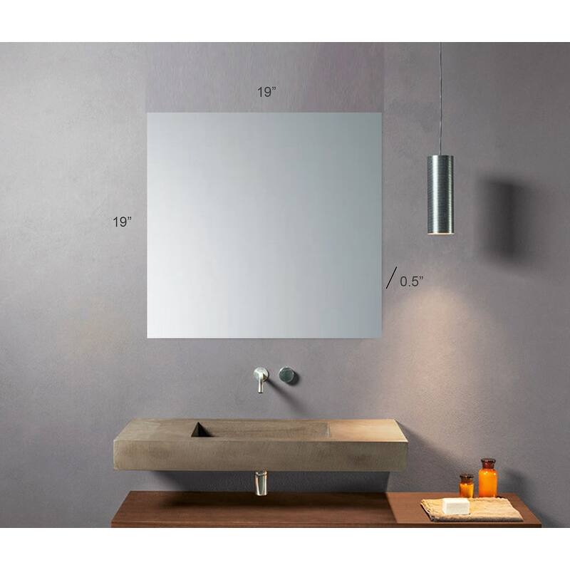 Reece Modern Frameless Bathroom Vanity Mirror with Dual Mounting Brackets