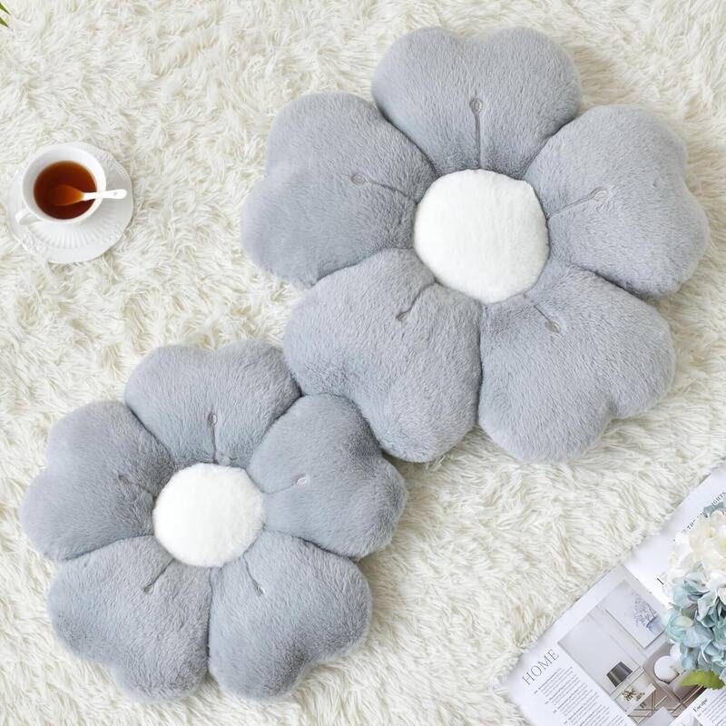 Flower Shaped Pillow Decorative Throw Pillows for Bed Couch - 15"L x 15"W