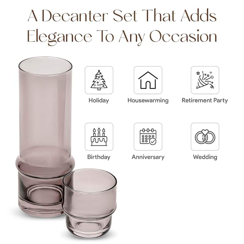 Elle Decor Bedside Water Carafe with Tumbler Doubles as Lid - 3.34" x 9.28"