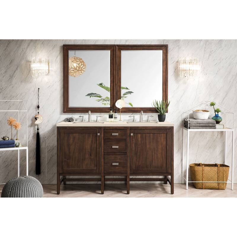 James Martin Vanities Addison 60" Double Basin Hardwood Vanity Set