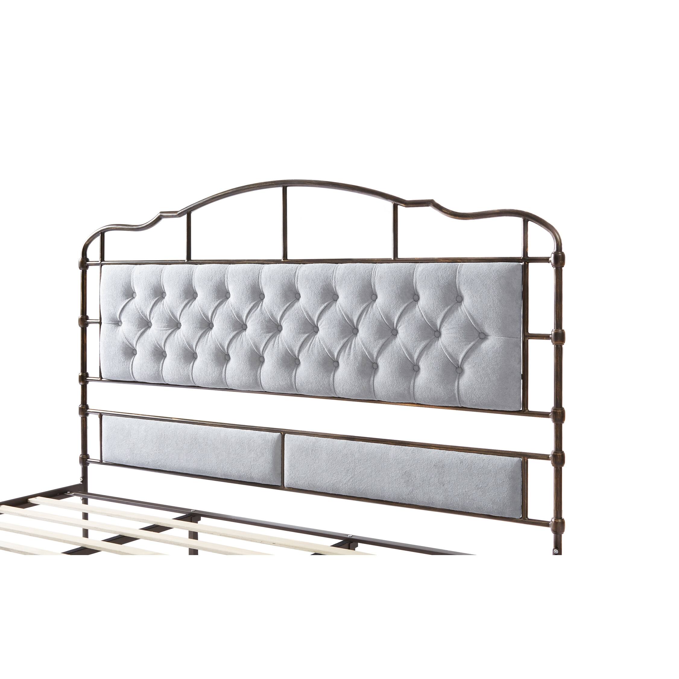 King Size Platform Bed Hige Boad Bed with Soft Headboard & Footboard