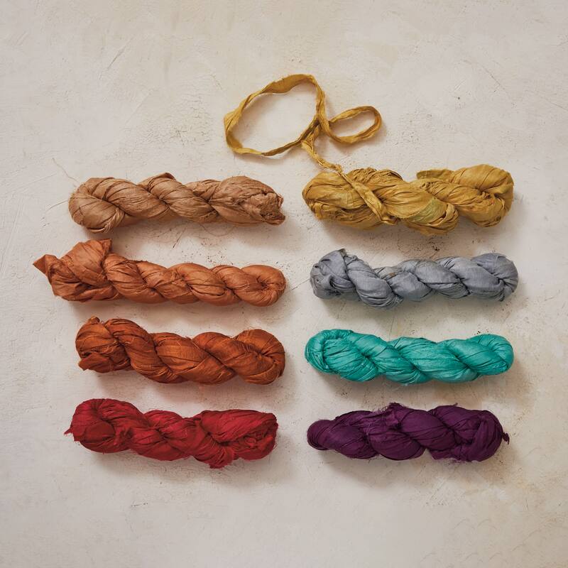 75-Yard Torn Silk Ribbon - Pumpkin