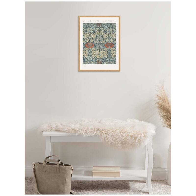 Kate and Laurel Sylvie Poster William Morris Tulip and Rose 1876 Framed Canvas by The Art Institute of Chicago