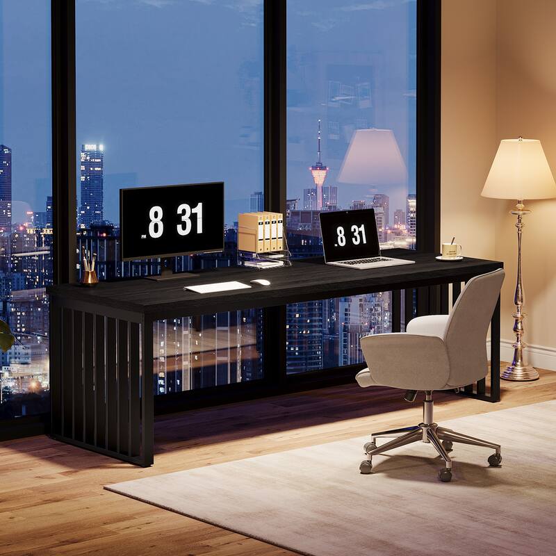 78.74" Extra Long Computer Desk, Double 2-Person Desk, Workstation Writing Study Table for Home Office