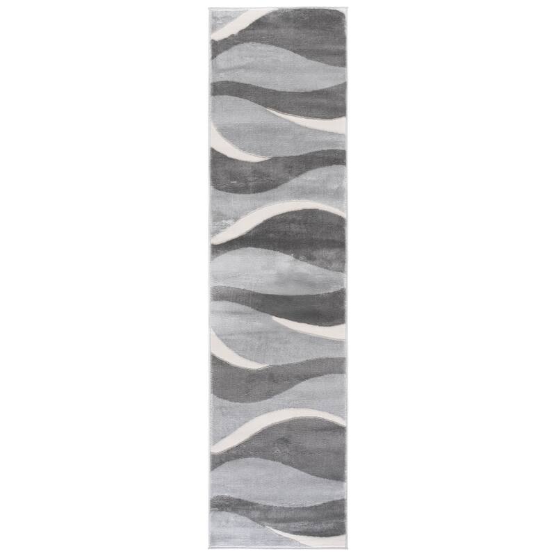 SAFAVIEH Saylor Lyubomila Modern Rug - Grey/Ivory - 2' x 8' Runner