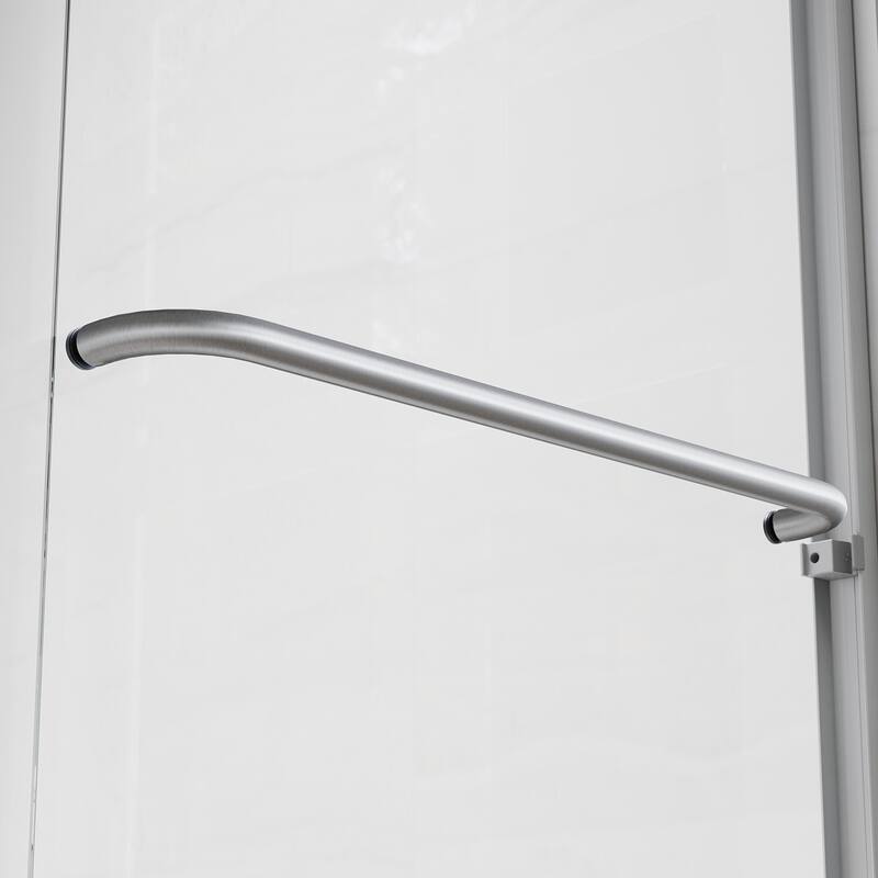 Elegant Double Sliding Shower Door 46.5 in.- 48 in. W x 72 in. H in Brushed Nickel Finish
