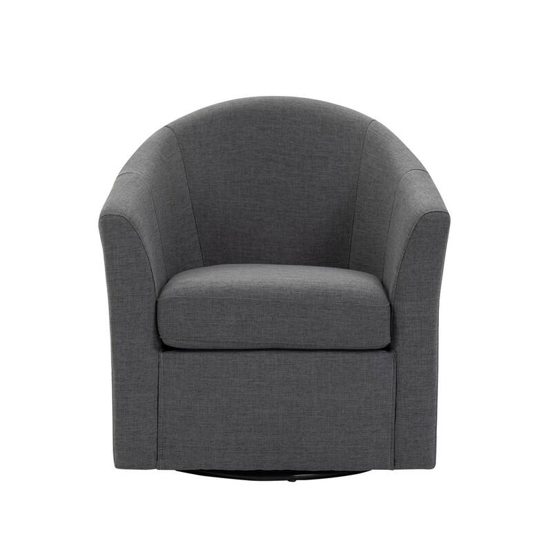 UIXE Swivel Barrel Accent Chair with Metal Base - 30.7"W x 29.9"H x 27.5"D
