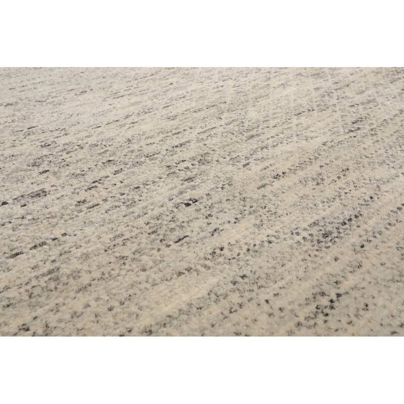 Beige Tibetan Wool & Bamboo Silk Hand Knotted Rug Geometric Style - 8' x 10'