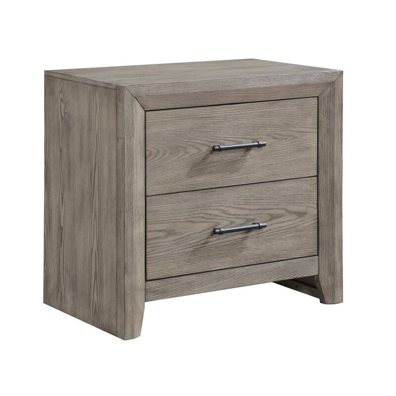 2-Drawers Nightstand Durable Wooden