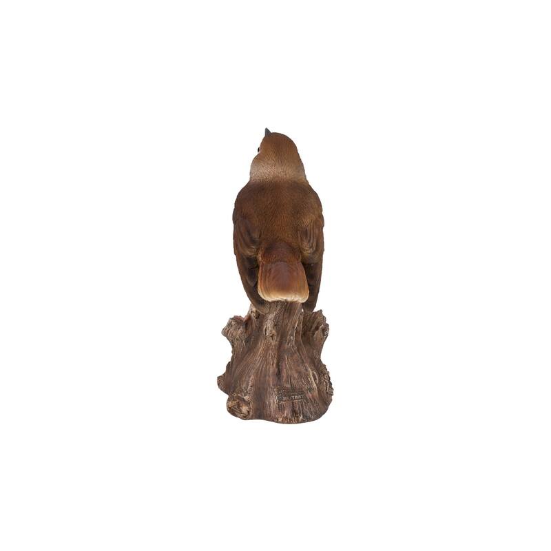 6.25" Brown Motion Activated Singing Nightingale Stump Figurine