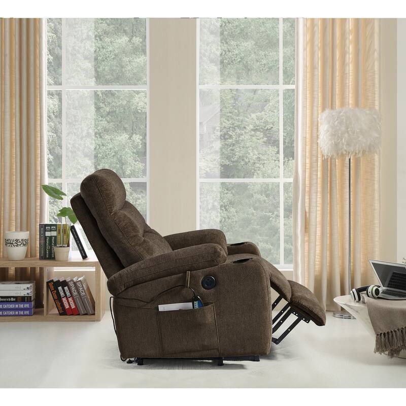 Power Reclining Chair with Massage, Heat, and Convenient Features Bed