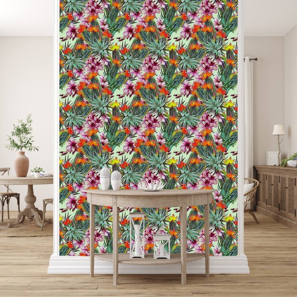 Brightly Cactus Flowers Wallpaper Peel and Stick and Prepasted
