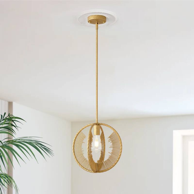 12.6" In Golden Single Pendant Light - Brushed Brass - Brushed Brass