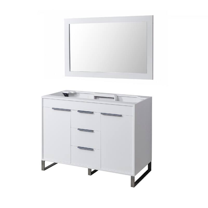 Luca 48 in Vanity in White with Mirror