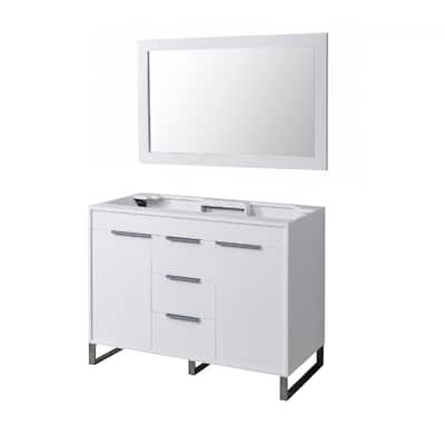 Luca 48 in Vanity in White with Mirror