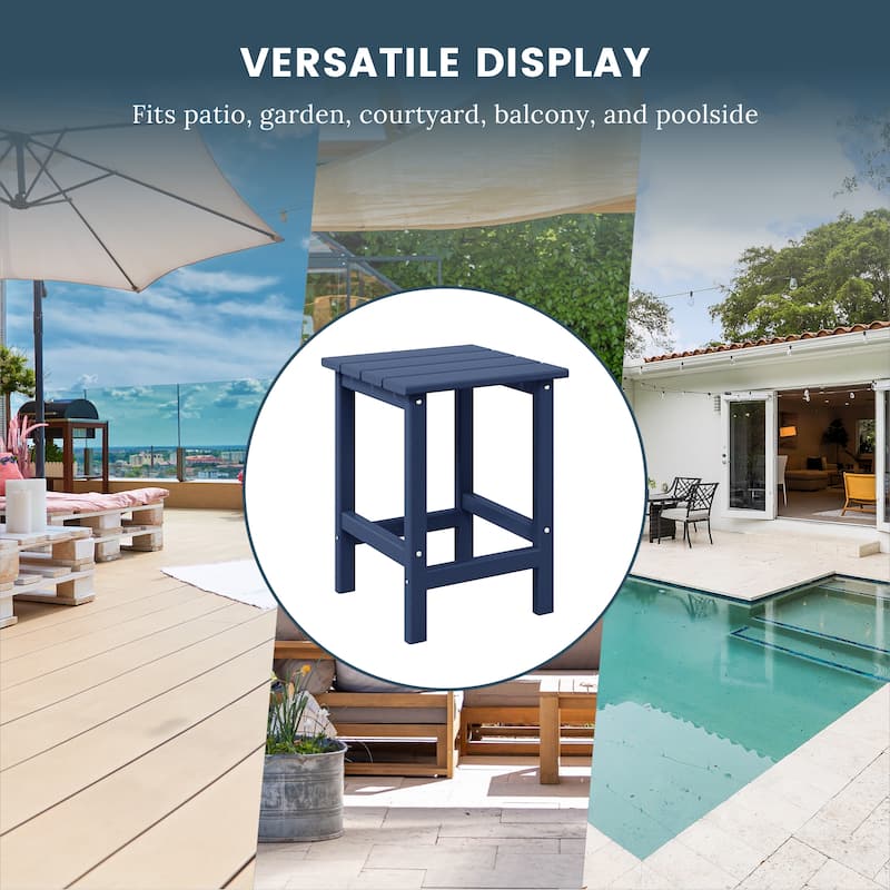 Polytrends Laguna Hdpe All Weather Outdoor Patio Square Side Table