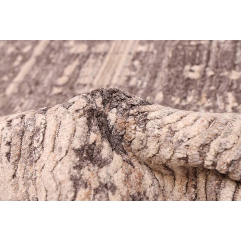 ECARPETGALLERY Hand Loomed Elysian Grey Wool Rug - 8'1 x 9'11