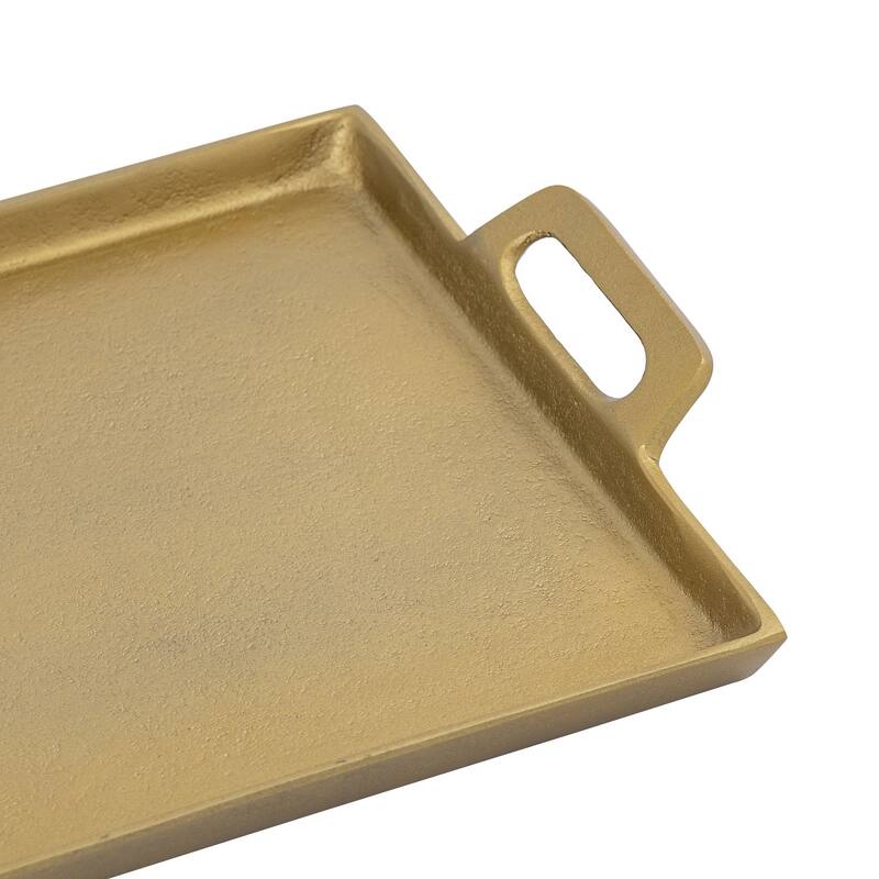 Alum. Tray w/Handles 11.5x20" - Ant. Brass - ANTIQUE BRASS