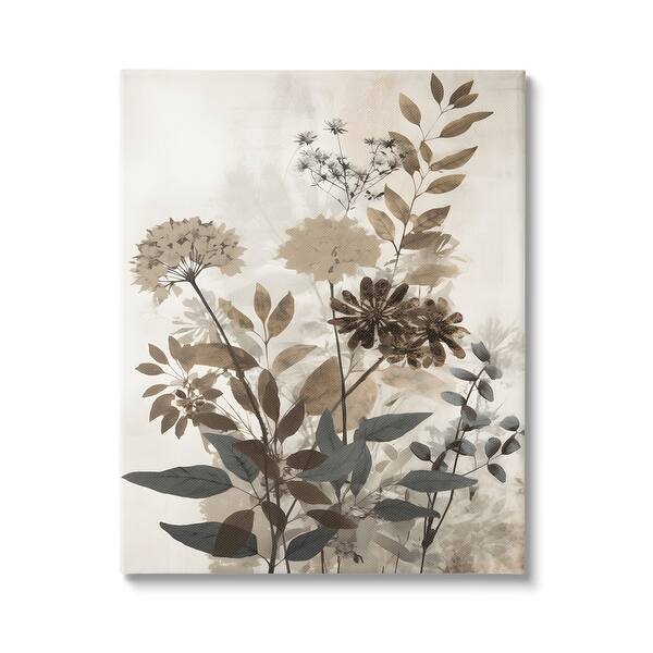 Stupell Rustic Wild Foliage Canvas Wall Art Design by Petals Prints ...