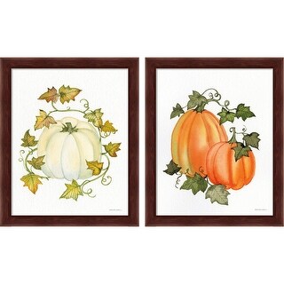 Kathleen Parr McKenna 'Pumpkin and Vines' Framed Art (Set of 2) - Bed ...