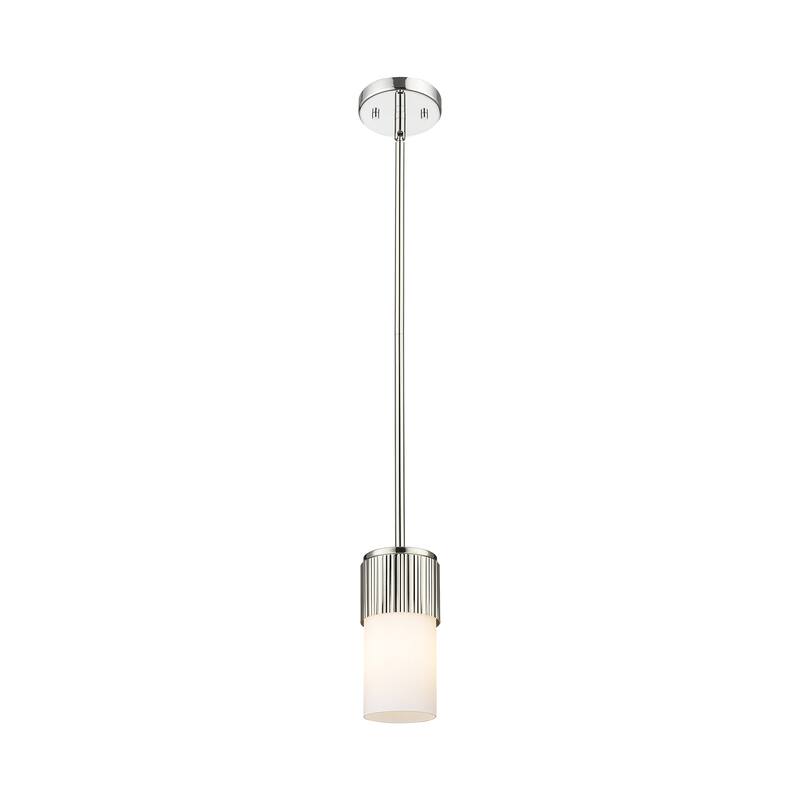 Innovations Lighting Bolivar - 1 Light 7" Stem Hung Pendant - Polished Nickel/Matte White