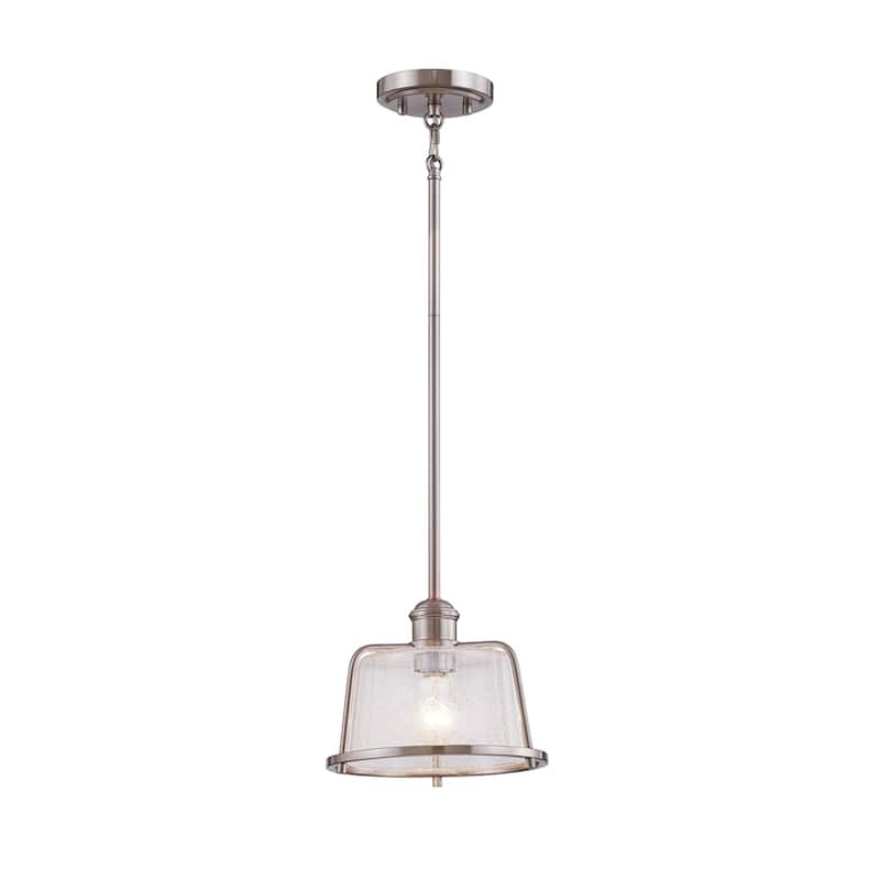 Justice Design Group Revere 12" 1-Light Pendant with Seeded Glass Shade