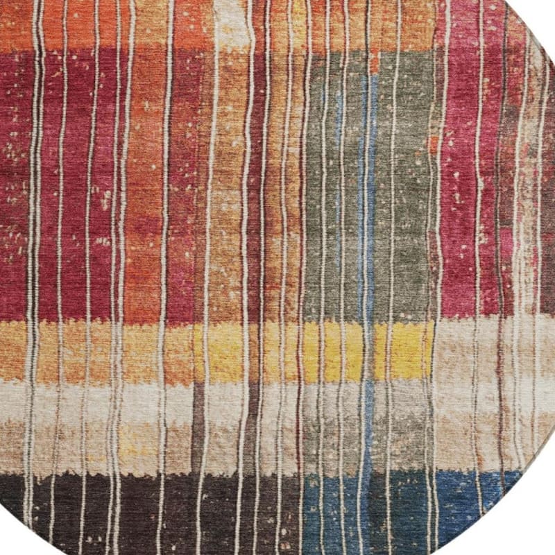 HomeRoots Striped Transitional Rectangle Outdoor Rug