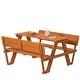 preview thumbnail 9 of 7, Wooden Kids Picnic Table Bench with Backrest, Outdoor Children's Backyard Table, Crafting, Dining, and Playtime Patio Table