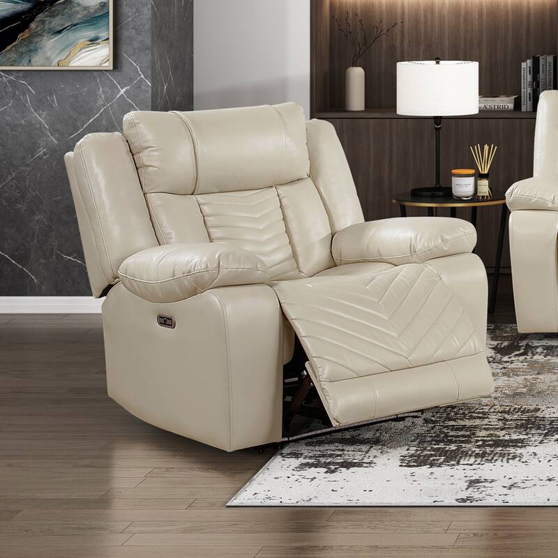 Ridge 40" Faux Leather Power Recliner - LED and Charging Ports