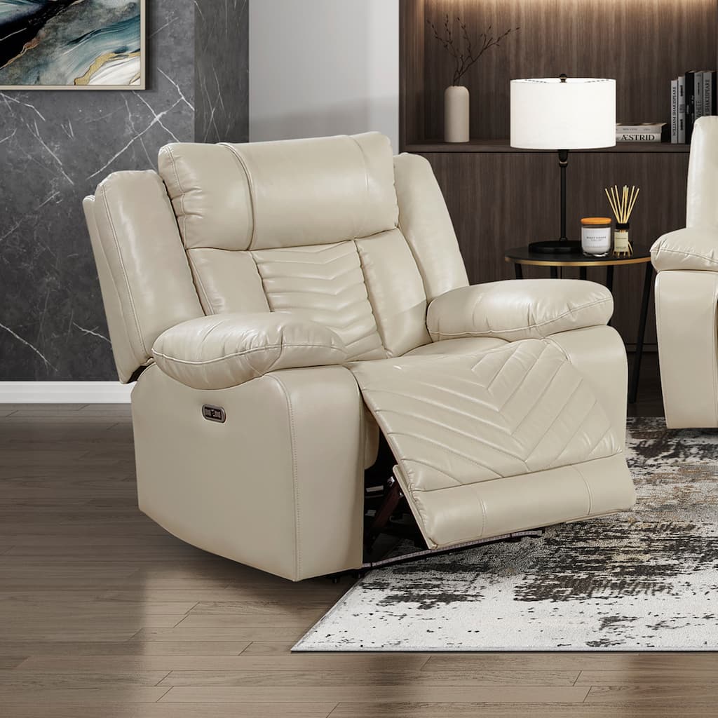 Ridge 40" Faux Leather Power Recliner - LED and Charging Ports