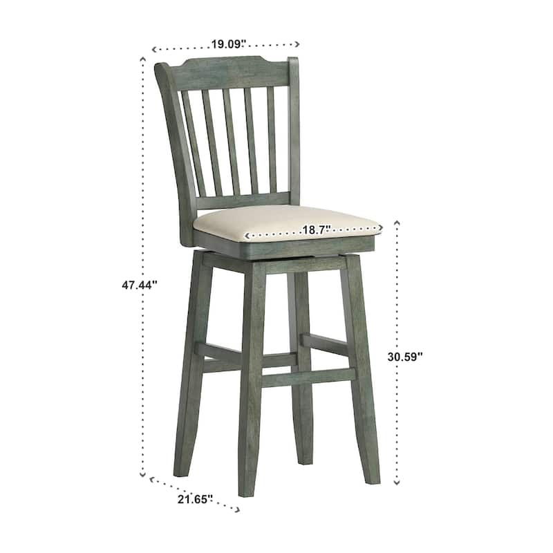Eleanor Slat Back Wood Swivel Stool by iNSPIRE Q Classic