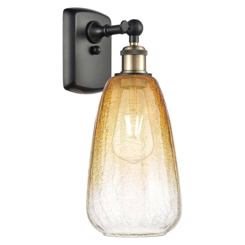 Innovations Lighting Endless Possibilities Ballston - Brookhaven Almond - 1 Light 6" Sconce - Black Antique Brass/Amber