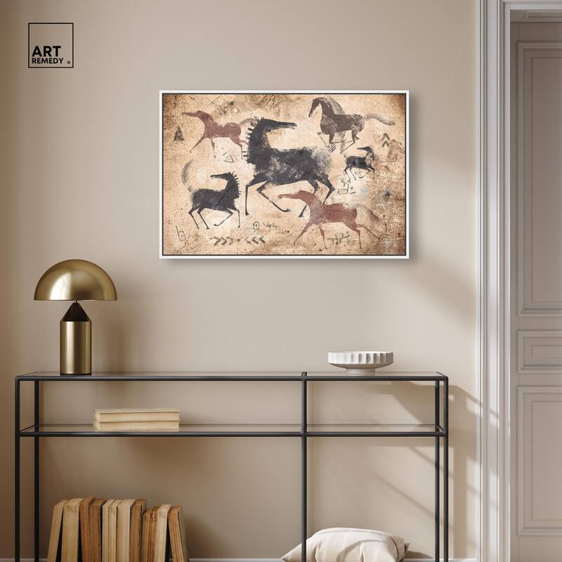 Cave Drawing Horses Canvas by Art Remedy