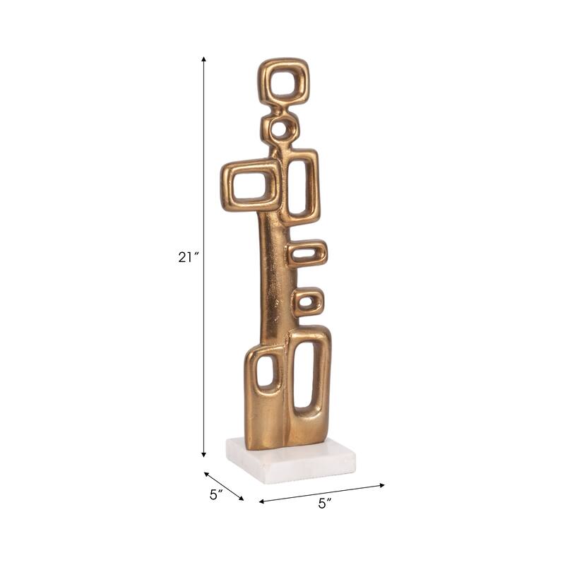 Sagebrook Home Metal 21"H Gold Abstract Table Deco - 5" x 5" x 21"