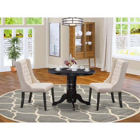 Dinette Room Set Includes Dining Table and Button Tufted Back Padded Chairs (Finish/ Upholstered and Pieces Option)