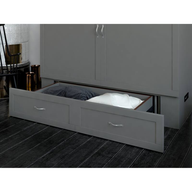 Hamilton Murphy Bed Chest with Storage Drawer and Built-In Charger