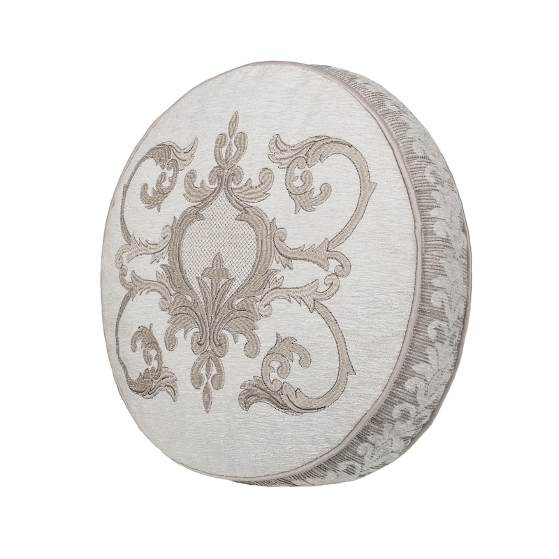 Queensbury Round Decorative Throw Pillow - Polyester - Almond - Accent