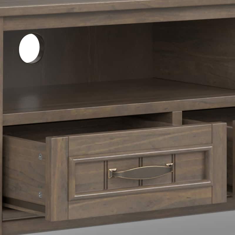 WYNDENHALL Rowan SOLID WOOD 50" Wide Contemporary TV Media Stand in Smoky Brown For TVs upto 55 inches - 16"d x 50" w x 20"h