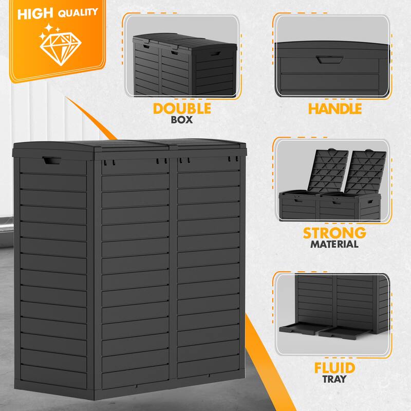 62 Gal. Outdoor Patio Trash Can Deck Box