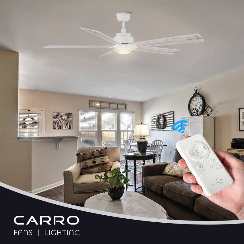 CARRO Livingston 60" 5-Blade Indoor Ceiling Fan with Light and Remote-Downrod