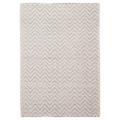 ECARPETGALLERY Braid weave Sienna Silver Wool Rug - 5'2 x 7'7
