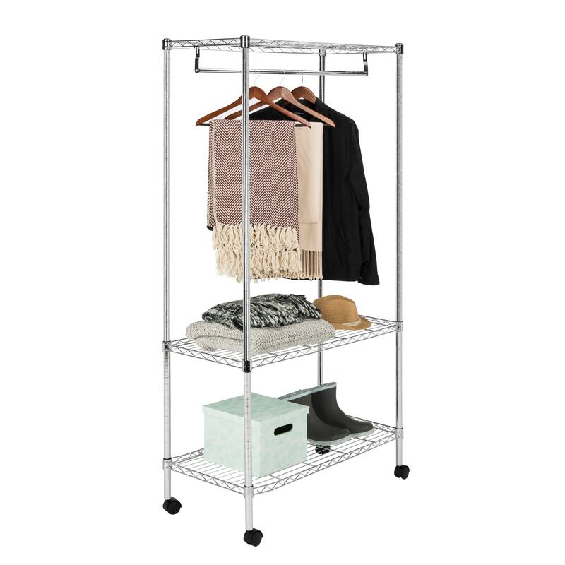 happimess Jane 71" 3-Tier Garment Rack, Chrome