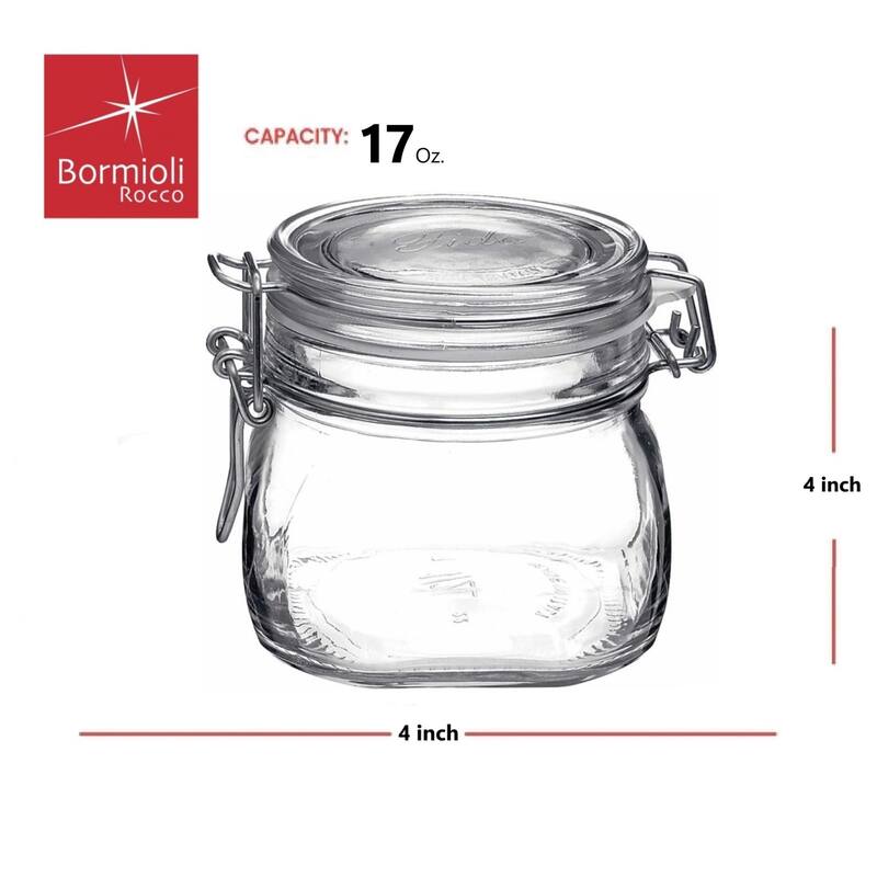 Bormioli Rocco Set of 6 Fido Jars