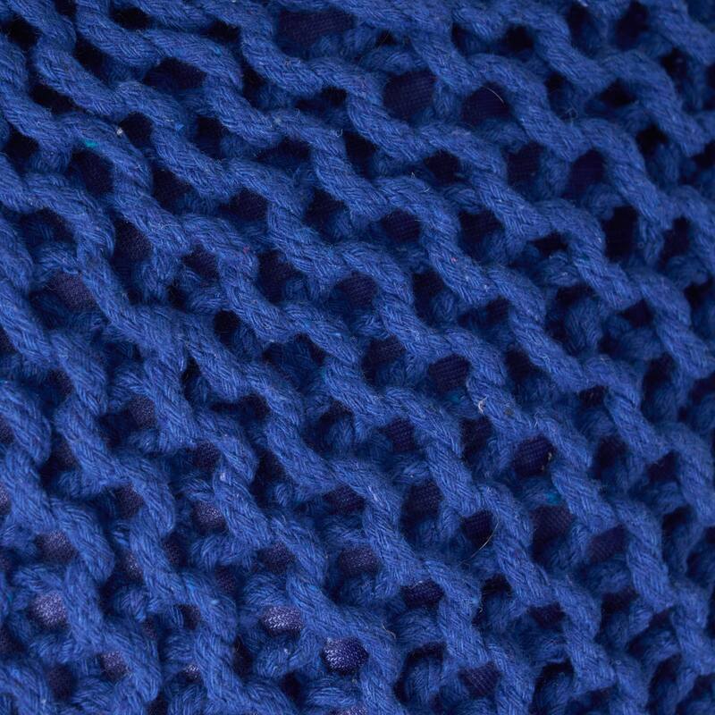 Abena Knitted Cotton Pouf by Christopher Knight Home