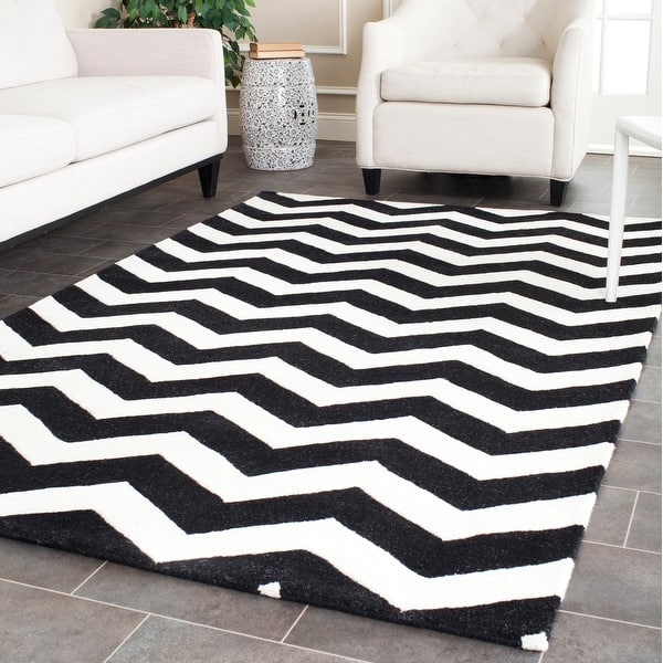 slide 2 of 128, SAFAVIEH Handmade Chatham Gunda Modern Moroccan Wool Rug 10' x 14' - Ivory/Black