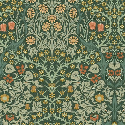 William Morris Blackthorn Deep Green Wallpaper