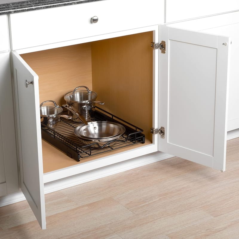 Hold N' Storage - Black Pull Out Cabinet Organizer, Heavy Duty Metal with Lifetime Limited Warranty